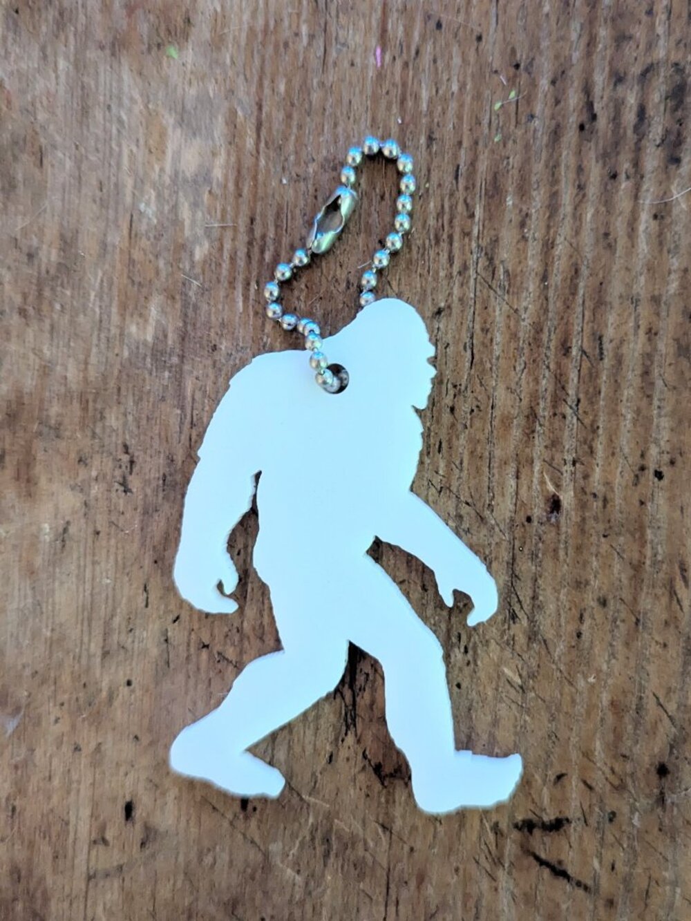 Acrylic Bigfoot - Sasquatch Keychain NWT - White